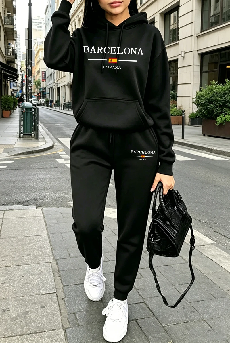 Winter Clothing For Women - Moda Kadın Eşofman Takımı Baskılı Günlük