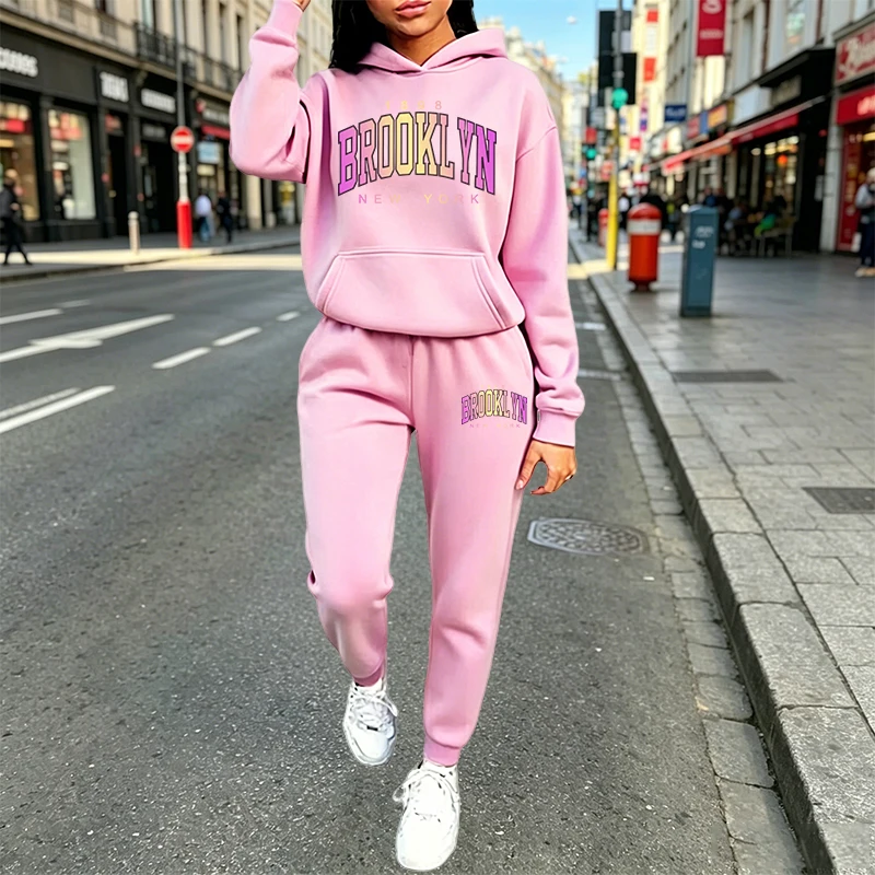 Winter Clothing For Women - Günlük Kadın Kıyafetleri Baskılı Kapüşonlu Sweatshirt