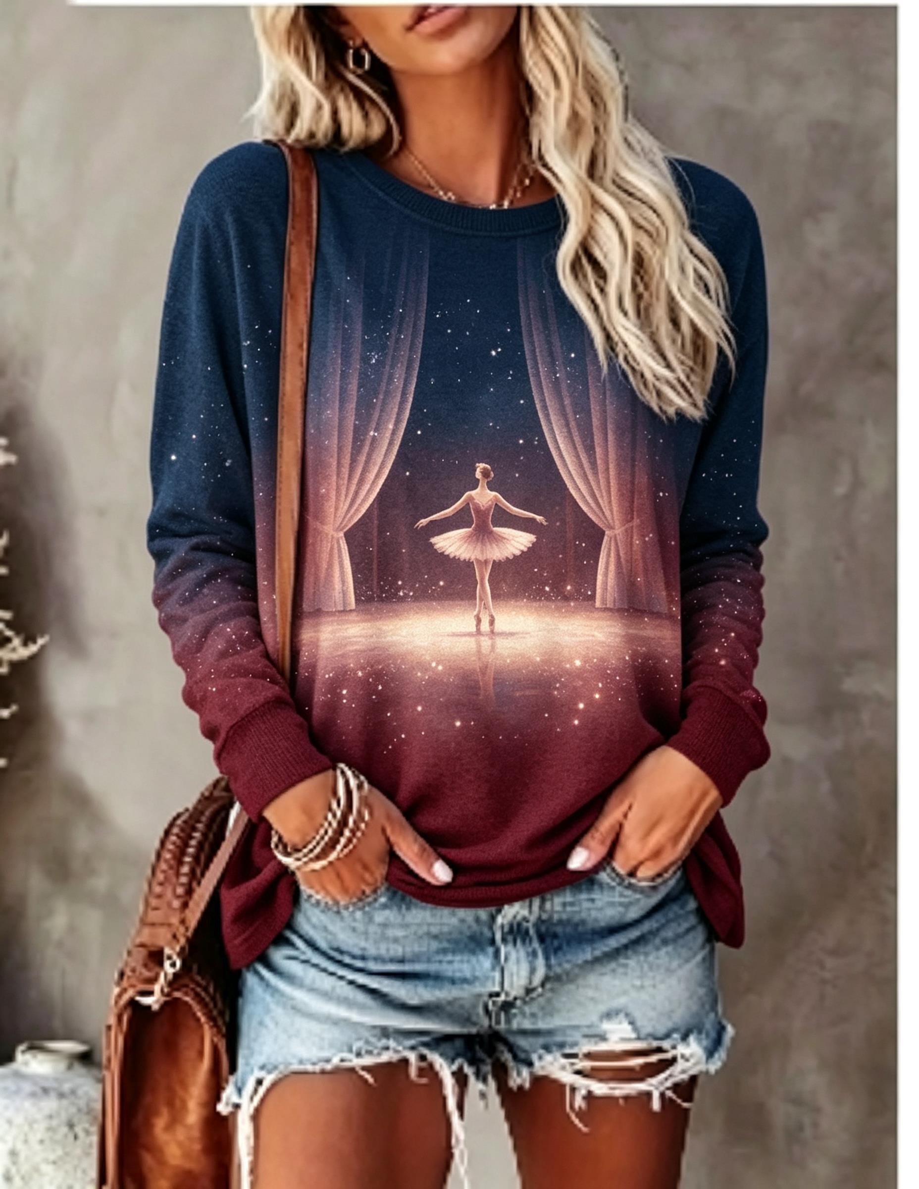 Kadın Uzun Kollu Tişört Bale D - Winter Clothing For Women incelemesi ve fiyatı